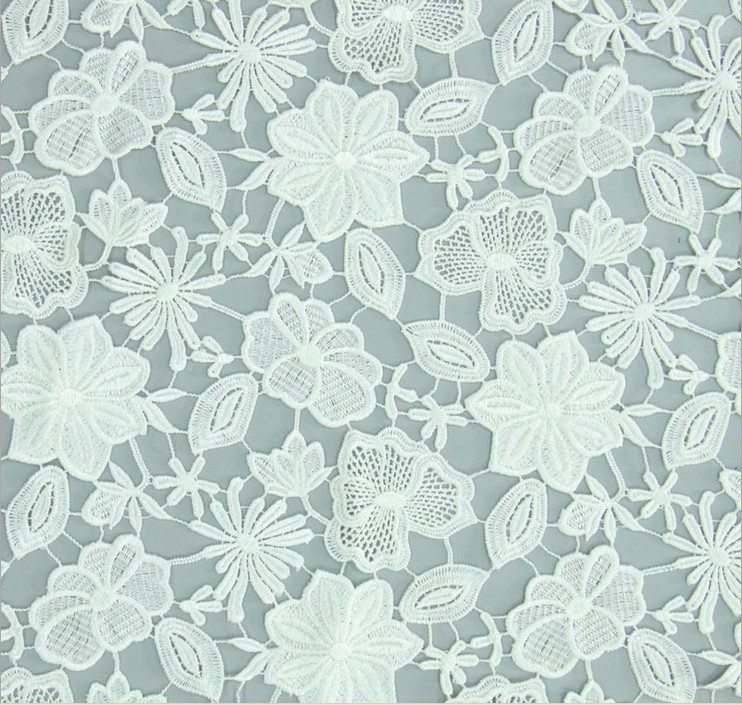 Chemical Lace Red Color Water Soluble Embroidery Fashion fabric for Apparel Accessories