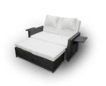 Outdoor Pool Rattan Expansion Daybed , Resin Wicker Furniture