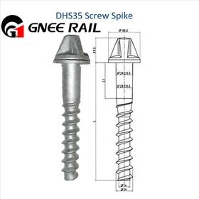 Quality High Grade Material DHS35 Railway Screw Spike Zinc HDG Black Oxide Options wholesale
