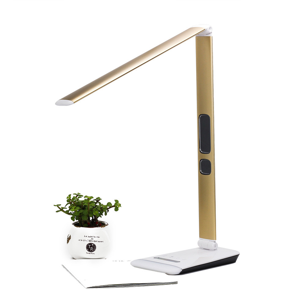 Eye Protected Foldable LED Desk Lamp with Brightness Touch Dimmer and Negative Show LCD Screen