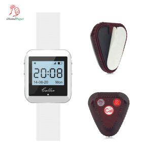 Quality Best price restaurant wireless calling system wrist watch pager and 3 keys button wholesale