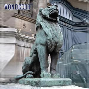 Quality Outdoor Square Large Metal Animal Decoration Bronze Sitting Lion Statue wholesale
