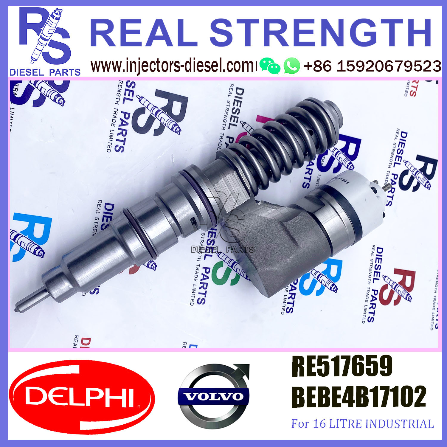 V-O-L-V injector RE517659 Diesel pump Injector DELPHI BEBE4B17102 A3 for 6125 TIER 2 -OH - MID POWER