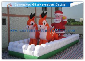 Quality Outside Inflatable Christmas Blow Up Santa And Reindeer For Party / Stores wholesale