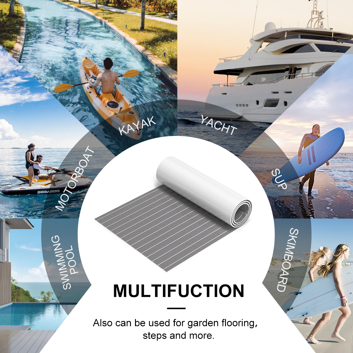 Thermal Insulation Decking Mat for Yacht Woowave Self-adhesive Camouflage EVA Flooring