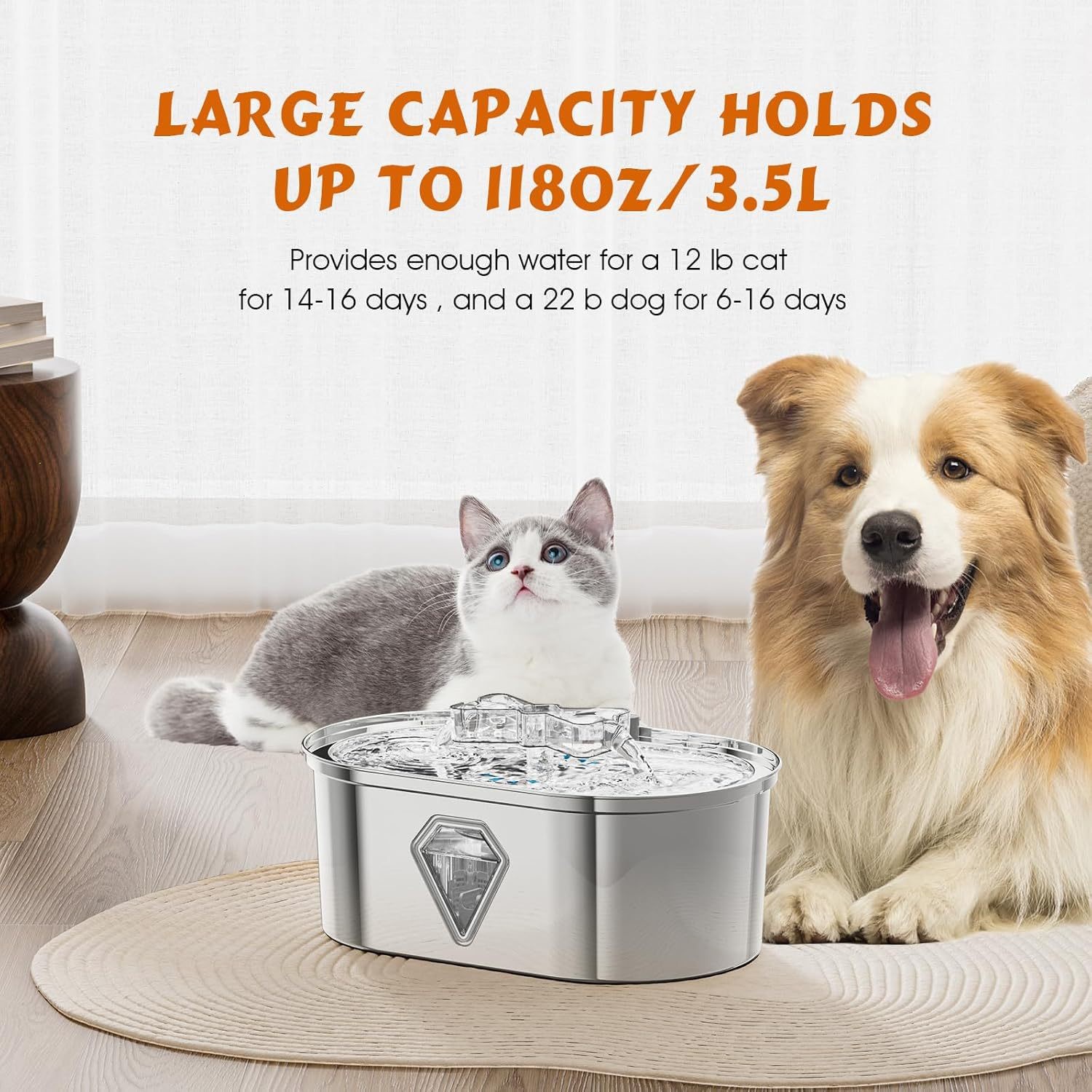 Large-Capacity Pet Water Fountain | Hydration for Multi-Pet Homes