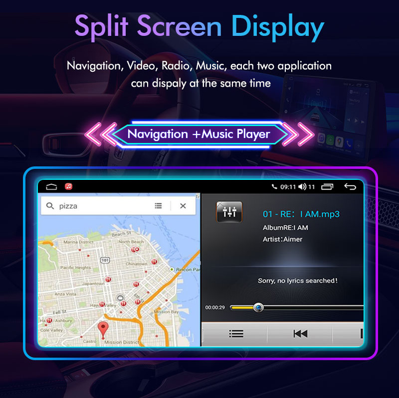 Wireless Carplay and Android Auto 10" Car Android Player Octa Core CPU 2 32GB/4 64GB