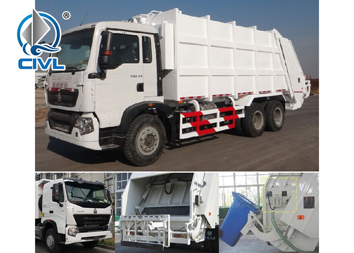 EuroIII 4X2 HOWO Truck chassis 4m³ Sweeper Garbage Compactor Truck Energy-Saving 95Km/H