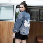 Swan Print Hole Cowboy Ladies Jackets Coats