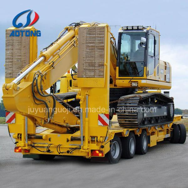 Truck Trailer Excavator Transporting Gooseneck Lowbed 3 Axles 60ton Low Bed