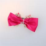 Satin Ribbon Bow Toddler Girl Baby Hair Accessories Pink Color With Crochet