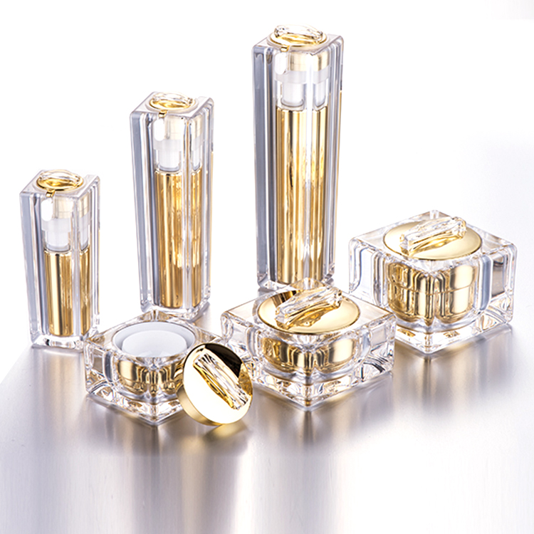 High End Cosmetic Acrylic Jar And Bottle Set Luxury Gradient Skin Care Packaging 15g 30g 50g 30ml 50ml 80ml 100ml