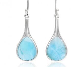 Quality Blue Sterling Larimar Silver Jewelry Drop Earrings For Women wholesale