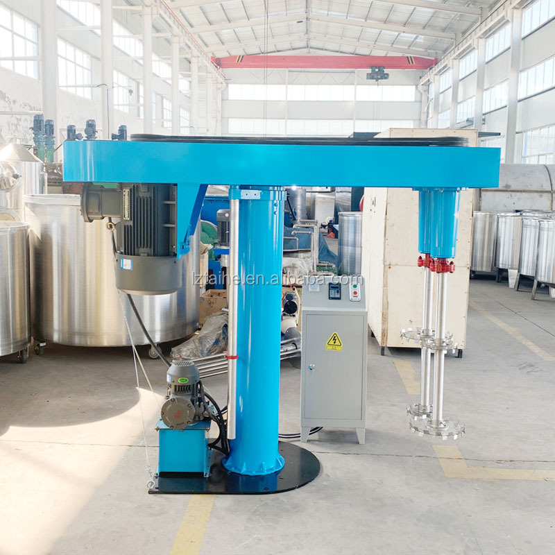 High Shearing Blade Paint Disperser Hydraulic Lift Twin Shaft Agitator Mixing Machine