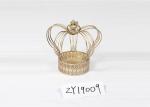 Metal Crown Shape Iron Pedestal Pillar Candle Holder