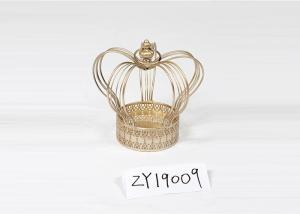 Quality Metal Crown Shape Iron Pedestal Pillar Candle Holder wholesale