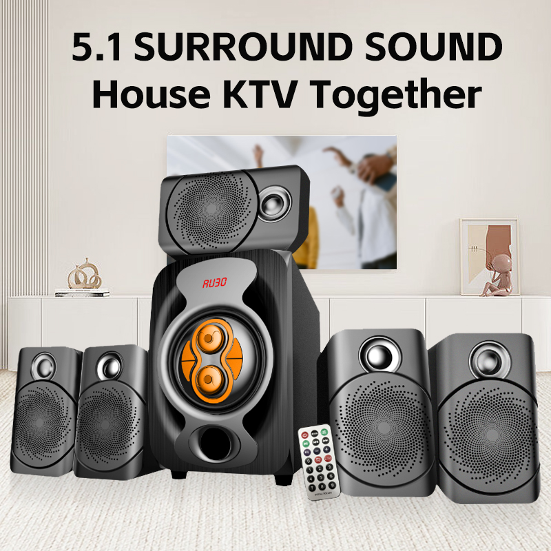 5.1 Home Theater Speaker System with 90W Output Power and USB/SD/FM Support Apt-x