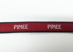 Quality Red Background Custom Woven Lanyard Sublimation Recyclable White Logo wholesale