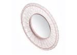 Modern Home Decor Round Mirrored Wall Art Rose Gold Hollowed-out Metal Frame
