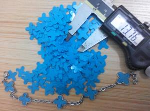 Quality Wholesale Natural Turquoise Color Clovers Shell For Jewelry DIY Use,Deep Blue Color wholesale