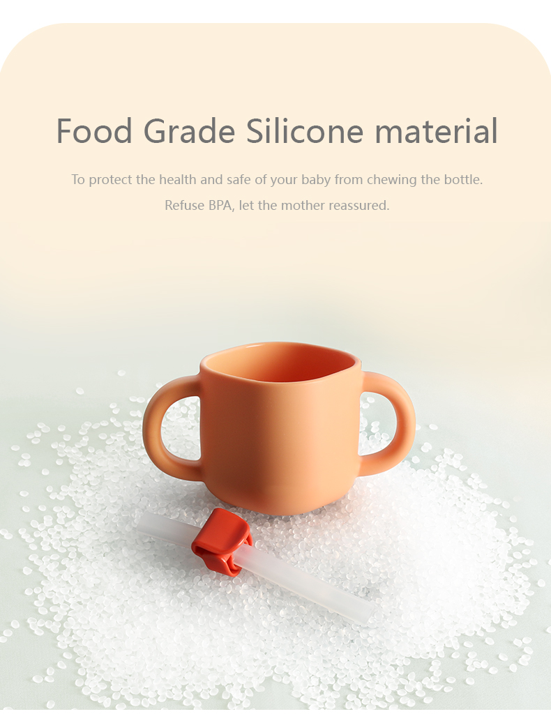 Baby Silicone Food Feeder Set PP Silicone Orange Infant Fruit Feeder 270ML Childrens Bowl