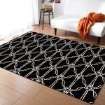 Checkered Bathroom Bedroom Floor Carpets European Style Nonslip