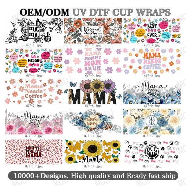 UV DTF Cup Wrap Transfers Designs For Mama'S Day Designing Shirts