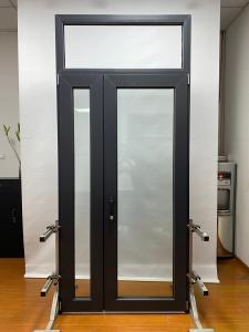 Quality Black PVC Hinged Door Modern Pvc Pivot Door White Tempered Glass wholesale
