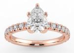 Wedding18K Rose Gold Ring Pear Cut 0.80ct DGC Certificate ODM
