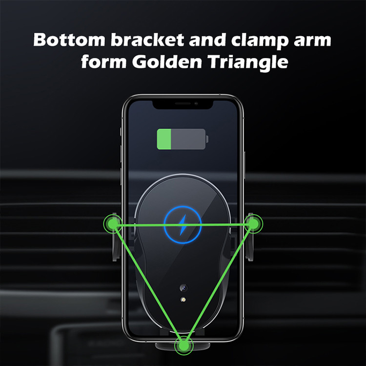 Car Mount Auto Clamping 15W QI Wireless Car Charger