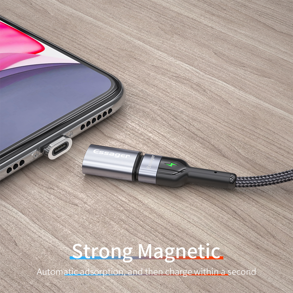Essager 2022 Mini Magnetic Type C Female to Micro USB Type C Quick Charge Data Transmission Adaptor OTG Adapter
