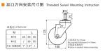 80kg Threaded TPU 4 Inch Swivel Casters 100mm Braked Castors