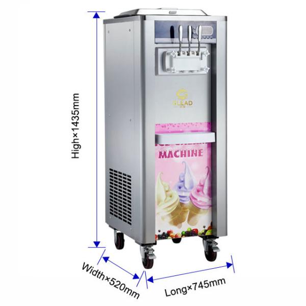 Night Preservation Industrial Soft Ice Cream Machine 360-460 Cups/h 22-28kg/h