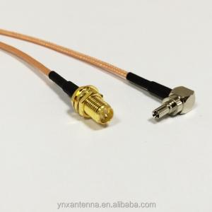 Quality 6inch RG316 Coaxial Jumper Cable F Female to CRC9 Male Right Angle RF Adapter Connector wholesale