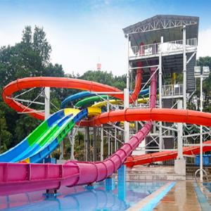 Quality Large Water Park Equipment Fiberglass High Speed Combination Slides wholesale