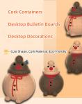 Eco Christmas Cork Craft Cork Container Storage Box Decorations Desktop