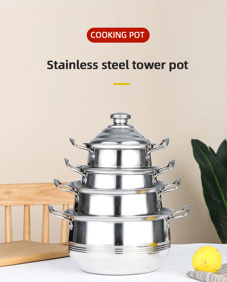 Amazon Top Seller Kitchen Cooking Cookware Multipurpose Colorful Stainless Steel Cookware Sets