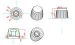 Aluminium Material Guitar AMP Volume Knob 15mm Height For Marshall Knobs