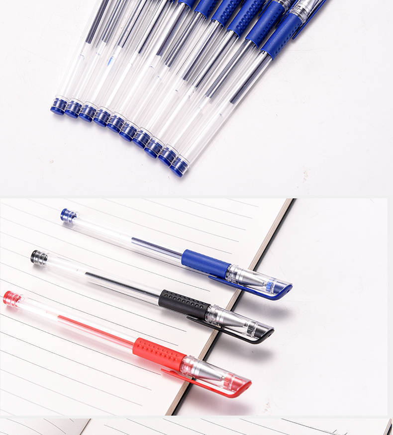 Smooth Writing Carbon Water-Based Pen Custom 0.5mm Needle Tube in Black Red Blue