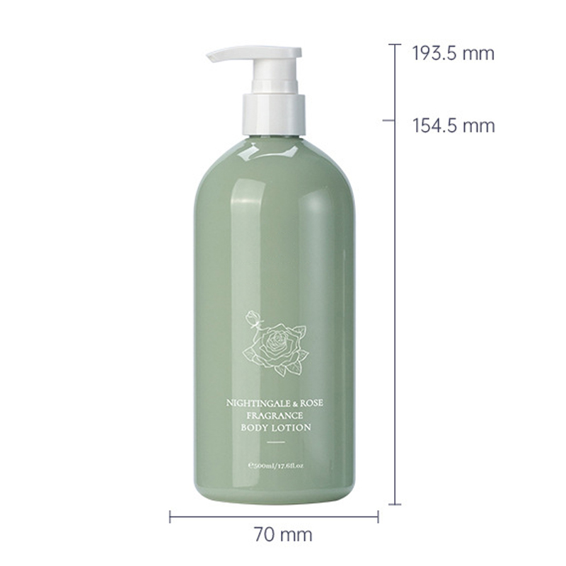 500ml Purple Transparent cylindrical smooth with white pump for shampoo lotion bottle