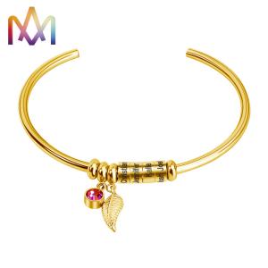 Quality Anti Tarnish Adjustable Cuff Womens SS Family Name Bracelet wholesale
