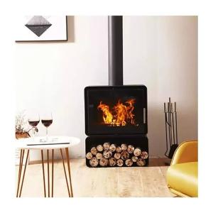 Quality Indoor Heater Matt Black Freestanding Steel Fireplace Wood Burning Stove wholesale