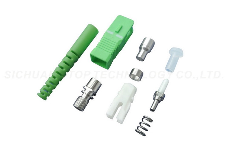 SC / APC Fiber Optic Connector Green Color Singlemode SGS Certification