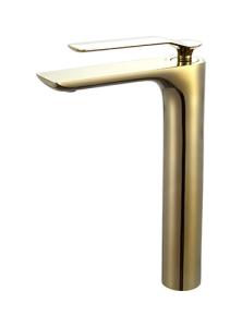 Quality Brushed Golden Brass Basin Mixer Faucet Single Lever Basin Mixer Bathroom Hot And Cold Water OEM wholesale