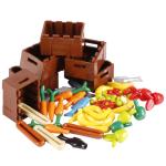 City accessories street view food vegetable fruits stand shop building block