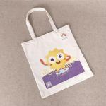 Fashionable Shoulder Cotton Canvas Tote Bags With Zipper Sunflower On The