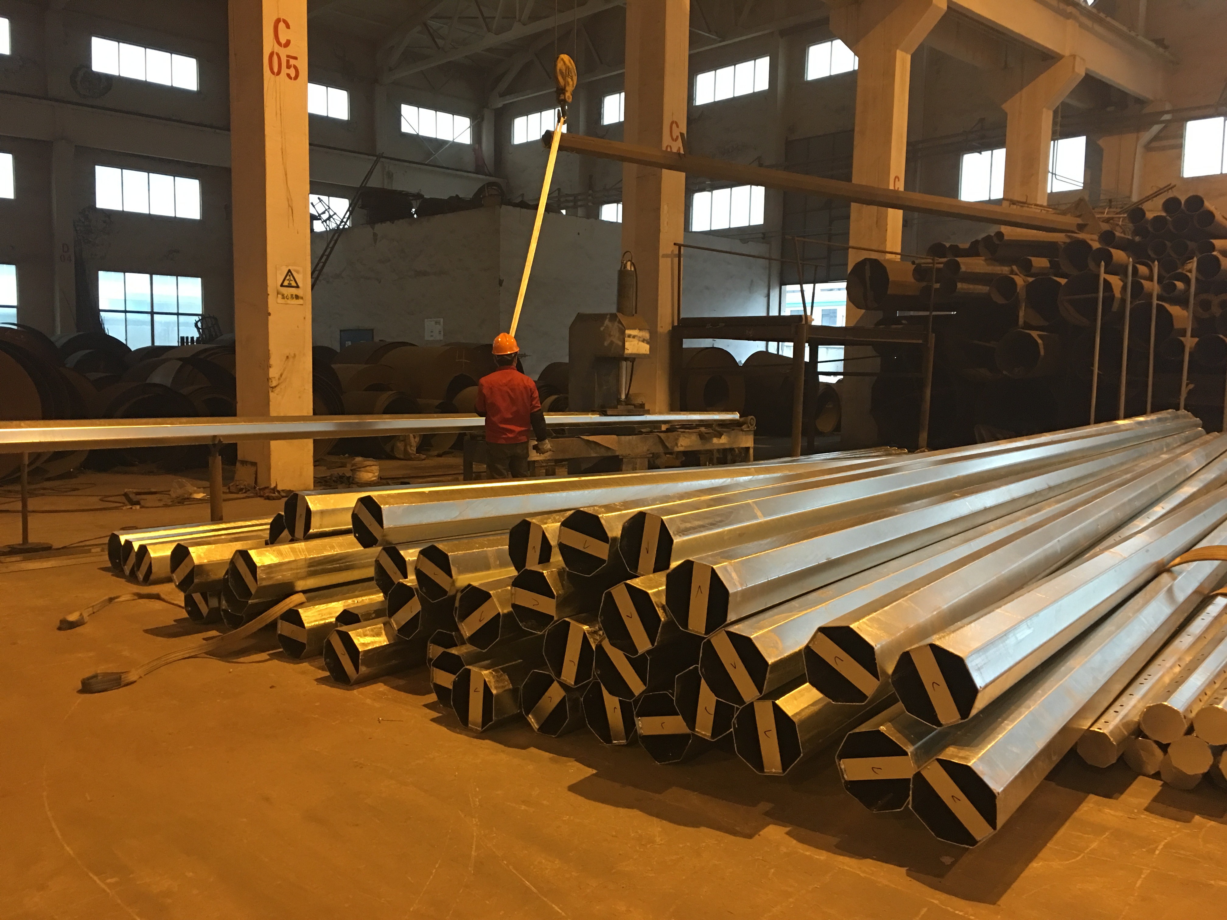 Durable Transmission Line Steel Electrical Post PLS Design Q345 500kg Load