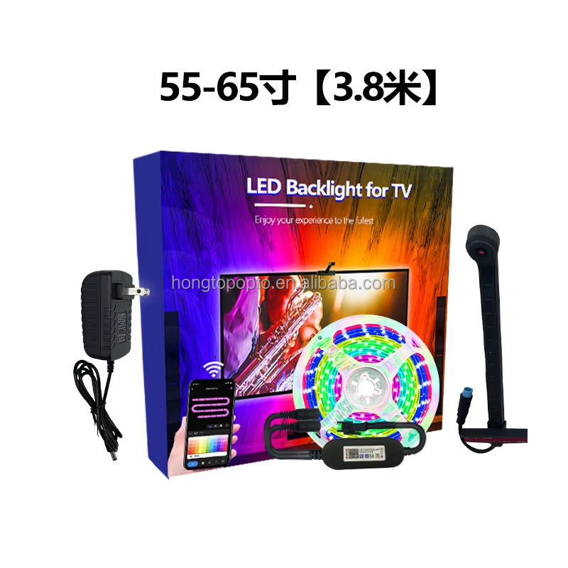 55-65 inches Alexa Google Home Ambient Smart App Wifi Immersion TV LED Backlights 3.8m 12.5ft ROLL with Camera