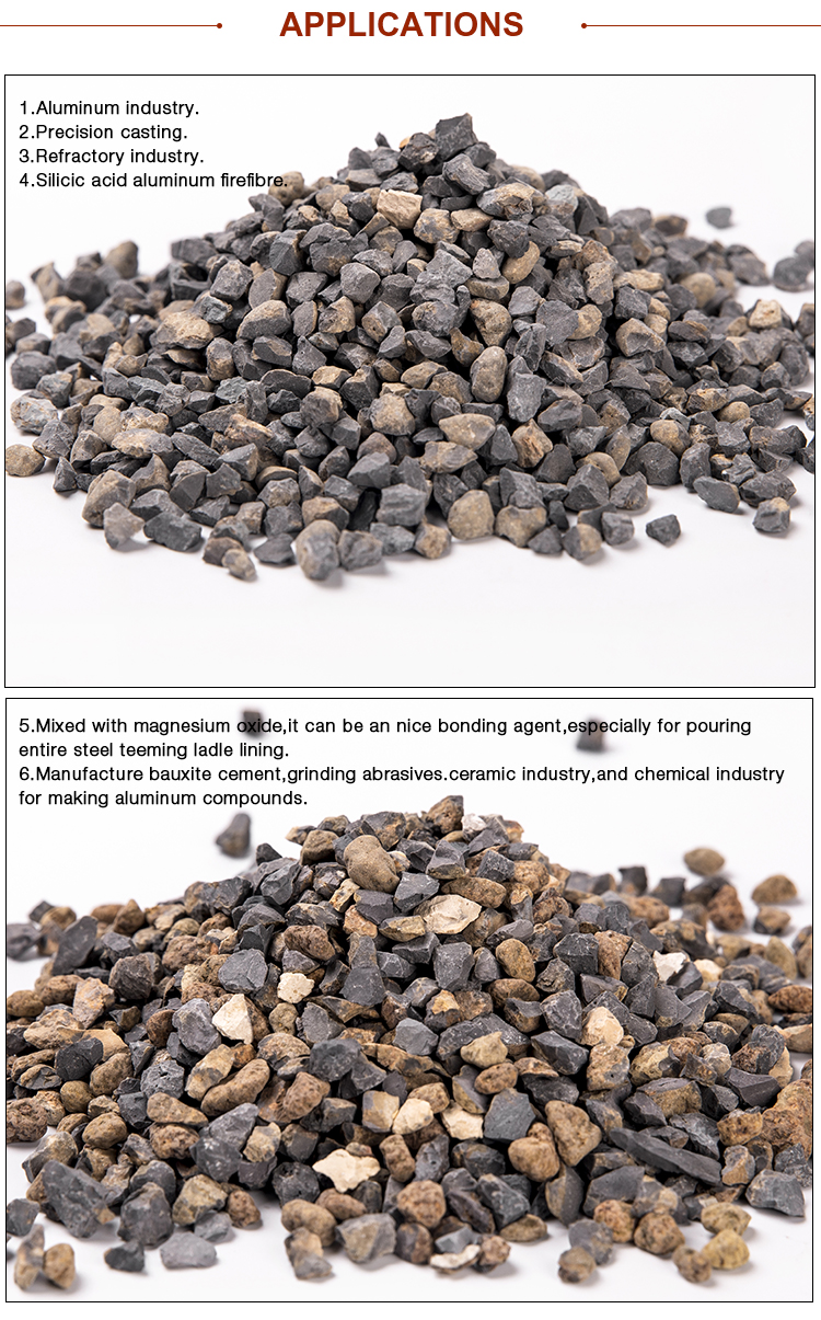 Refractory Al2O3 Calcined Bauxite 5mm Ore Aluminum Bauxite