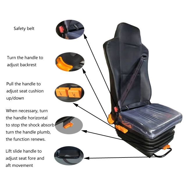 Universal Air Ride Truck Seats Tour Bus Driving Seat Air Suspension Truck Seats